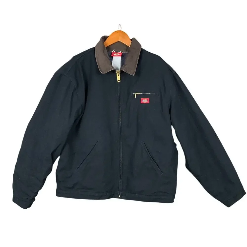 DICKIES VINTAGE Detroit Blanket Lined Insulated Canvas Jacket Coat Black XL Work